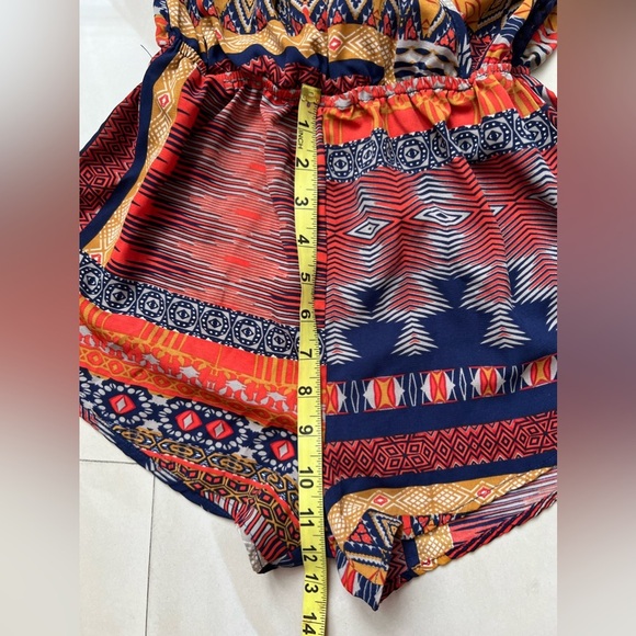 On Twelfth  Floral Romper Size S Sleeveless  Multicolor Shorts Shelf Open Back. - Picture 13 of 16